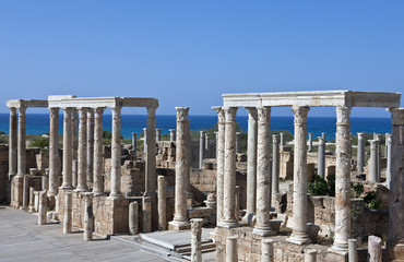 Libya,archaeological site of Leptis Magna,the theater