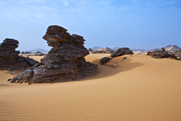 Fototapeta na wymiar Libya,Sahara desert,the Akakus rocky area