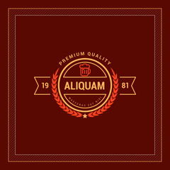 Vintage Line Art Logo Design Template. Vector Illustration