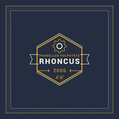 Vintage Line Art Logo Design Template. Vector Illustration