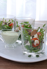 Arugula salad in a glass