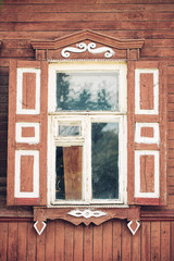 vintage window and old stone wall