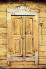 vintage window and old stone wall