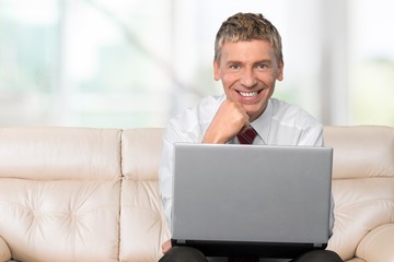 Fototapeta premium Men, Computer, Laptop.