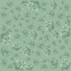 Drawn grunge flowers over canvas texture. Vector illustration