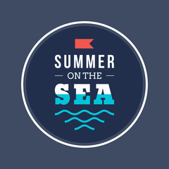 Retro Summer Vintage Label on Colorful Background