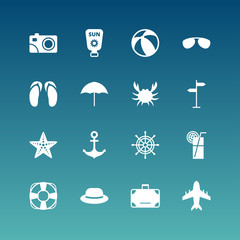 Summer Holidays Vector Icon Set 