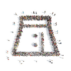 people in  the shape of skirt.