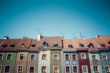 Houses and Town Hall in Old Market Square, Poznan, Poland