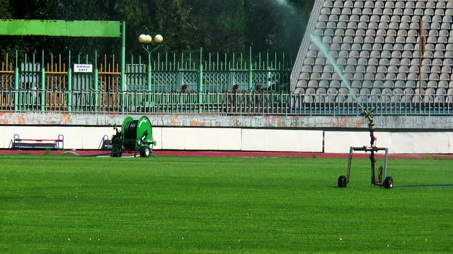 watering in a football pitch