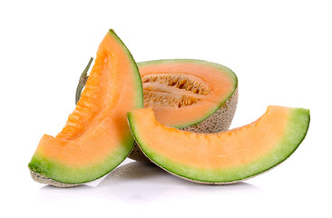 Slices Melon isolated on the white background