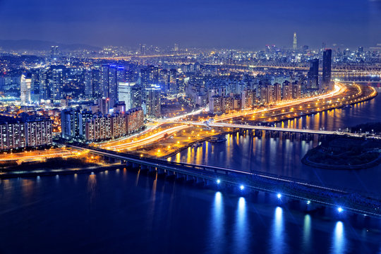 Seoul at night, South Korea
