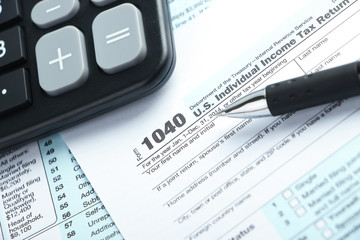 Tax form financial concept