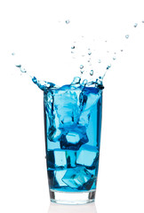 Water glass with ice