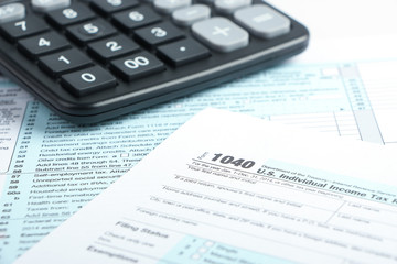 Fototapeta premium Tax form financial concept
