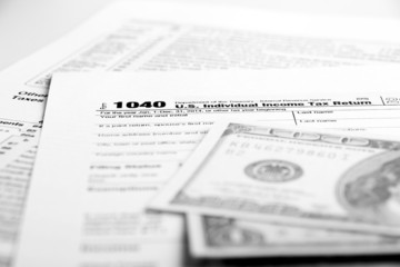 Tax form financial concept