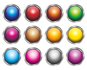 3d shpere colorful button set