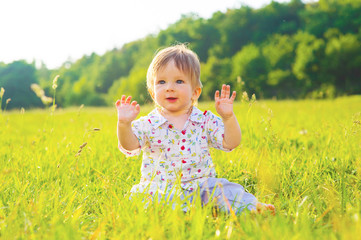 Fototapeta premium Baby enjoys life.