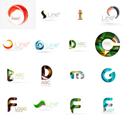 Set of universal company logo ideas, business icon collection