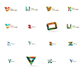 Set of universal company logo ideas, business icon collection