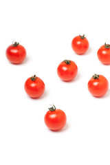 Red Cherry Tomatoes on White Background