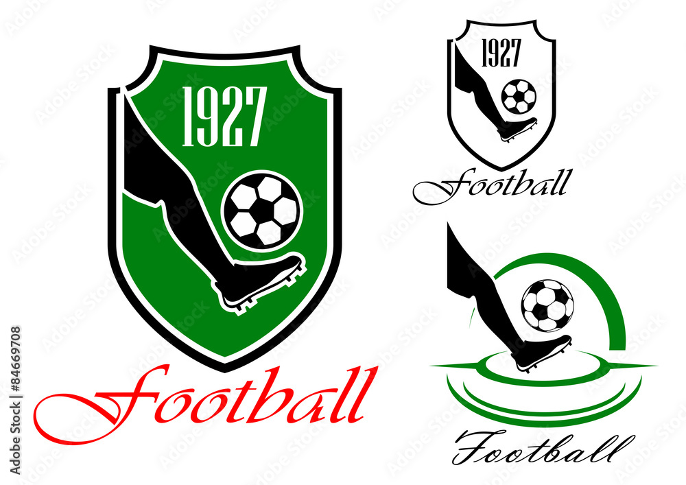 Wall mural green and black soccer or football symbol