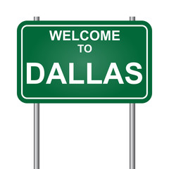 Welcome to Dallas road sign green vector illustration