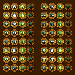 steam punk game icons buttons icons, interface, ui
