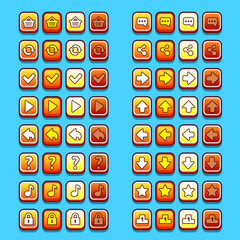 yellow game icons buttons icons, interface, ui