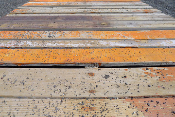 orange and white platform at beach, Kamari Santorini