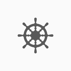 Obraz premium ship steering wheel icon