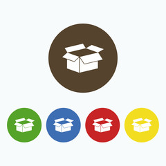 Simple open box icon.