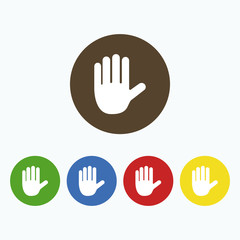 Simple icon of Stop sign in the form of hands.