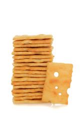 stack swiss cheese cracker