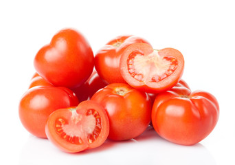 fresh tomatoes isolated on white background