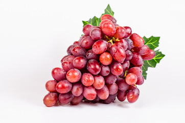 Red grape isolated on white background