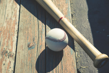 Baseball bat and ball