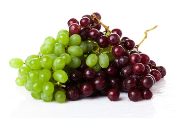 fresh rose and green grapes