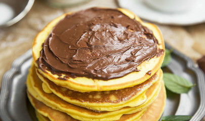 Pancakes with Chocolate Cream