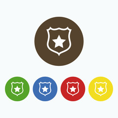 Simple icons Shield with star.