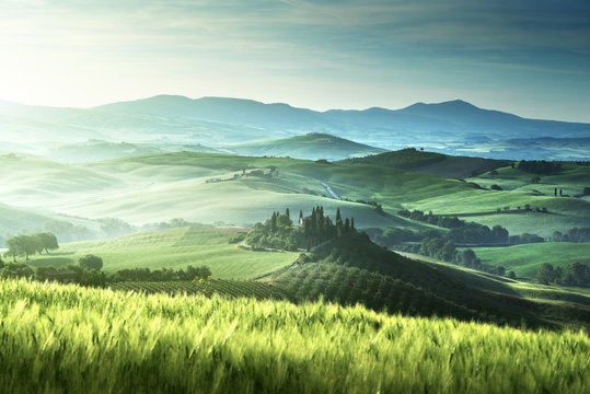 Early spring morning in Tuscany, Italy