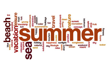 Summer word cloud concept