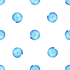 Watercolor round shell pattern