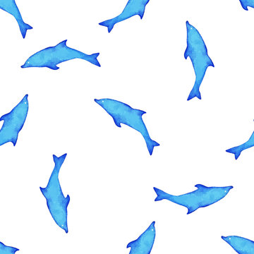 Watercolor dolphin pattern
