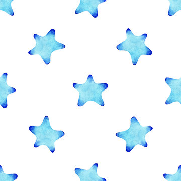 Watercolor starfish pattern