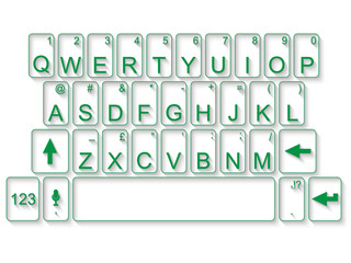 KEYBOARD QWERTY FLAT GREEN