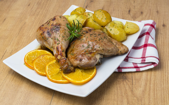 Pavo asado a la naranja