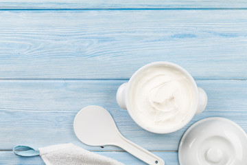 Sour cream in a bowl