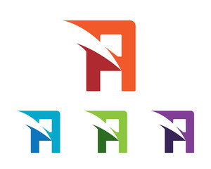 Abstract simple and clean letter A logo template. Letter A vector design. 