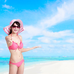 Summer and Happy bikini girl